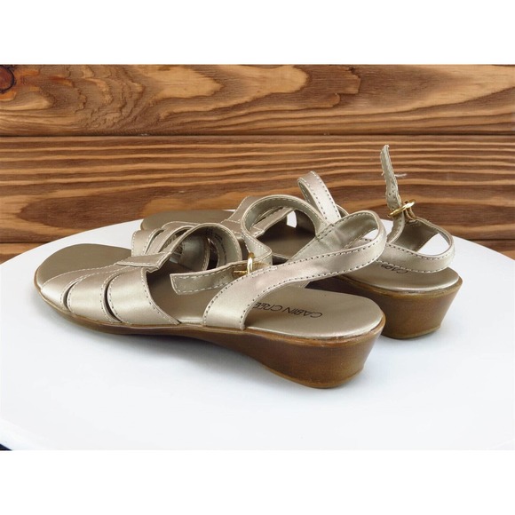 Cabin Creek Size 7 M Women Sandal Ankle Strap Beige Synthetic - Picture 8 of 10
